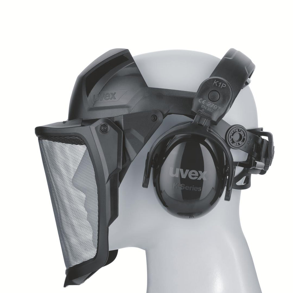 uvex pheos faceguard Gittervisier mit Kapselgehörschutz K1P - MR NLF