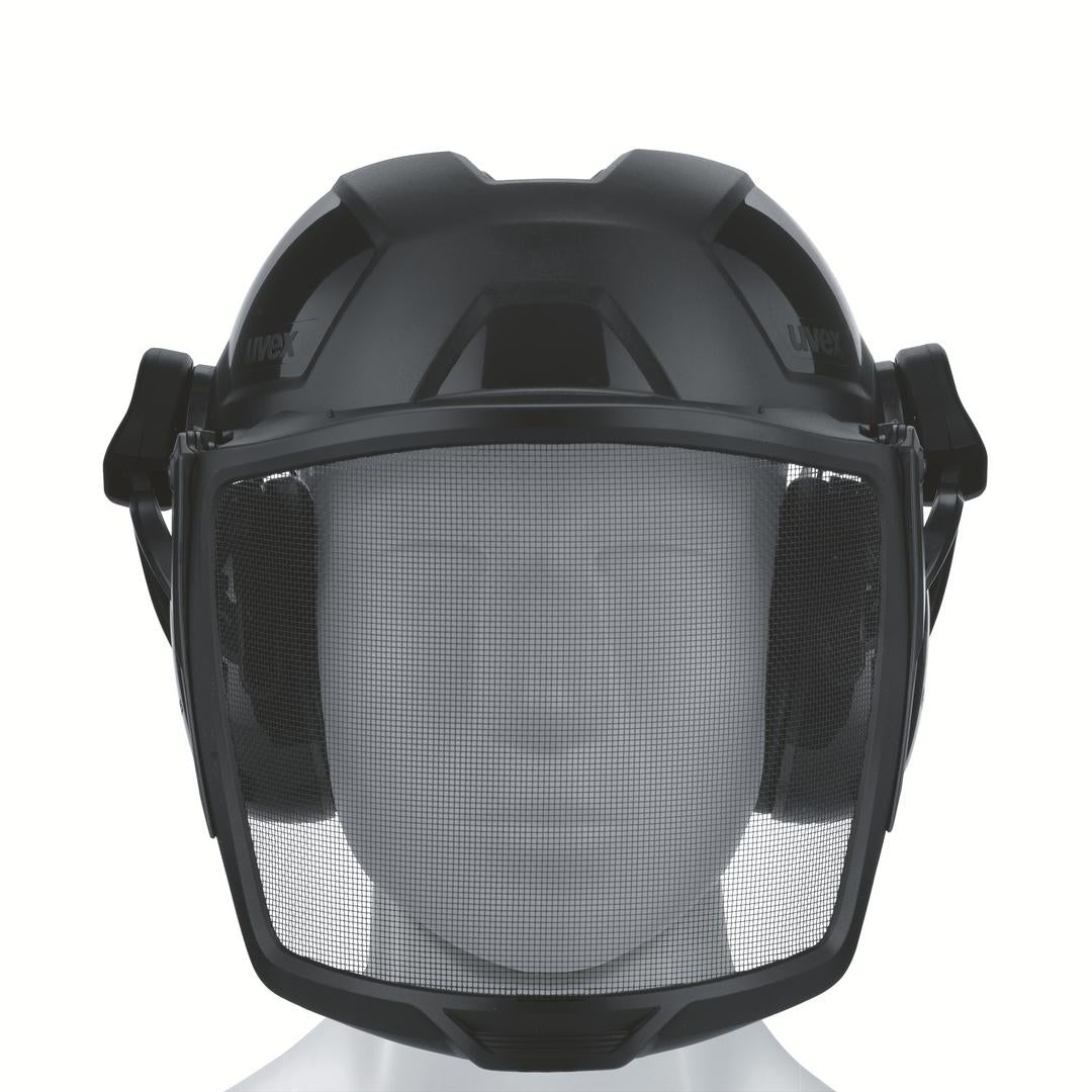 uvex pheos faceguard Visier innen beschlagfrei, außen extrem kratzfest & chemikalienbeständig mit Kapselgehörschutz K1P - MR NLF