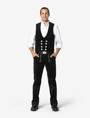 FHB original, EGON Zunfthose Trenkercord Dreidraht m. Echtleder