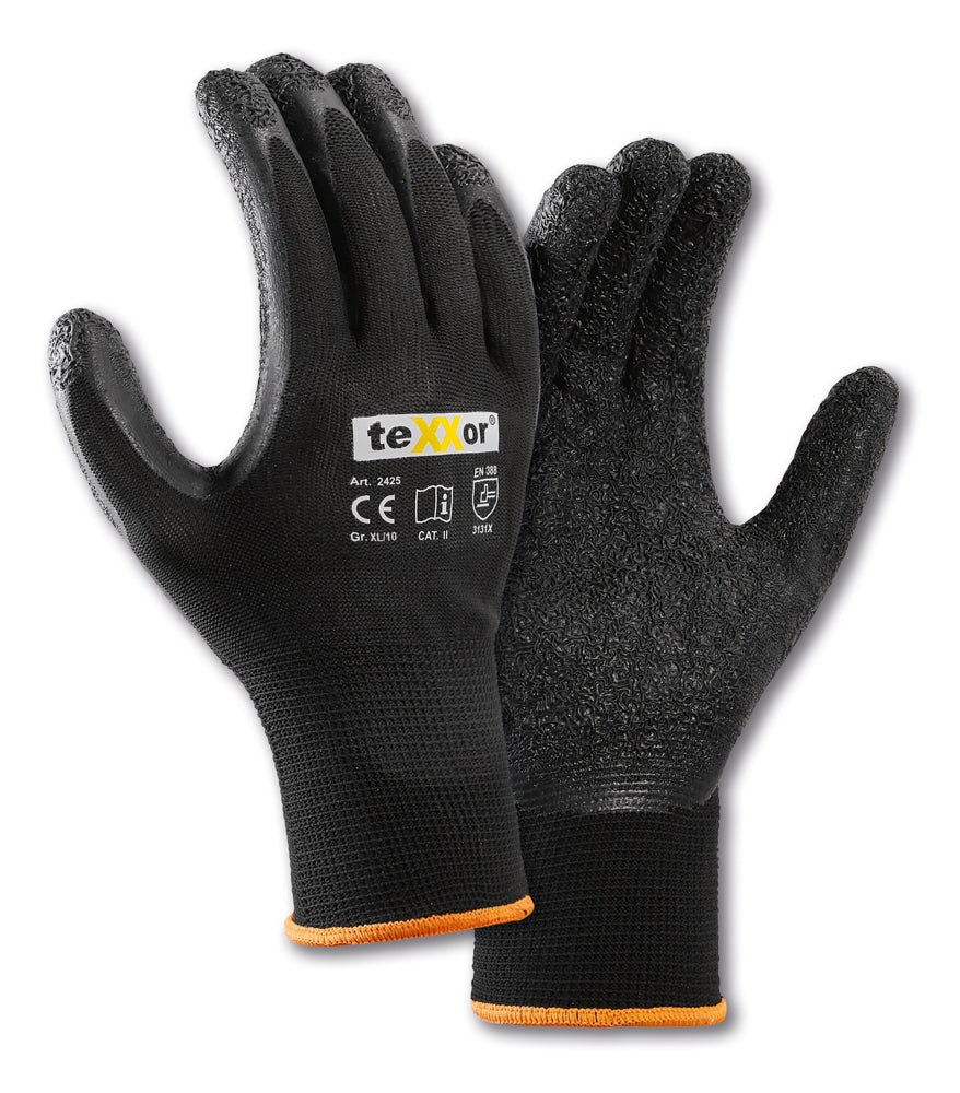 teXXor® Polyester-Strickhandschuhe LATEX 12Paar