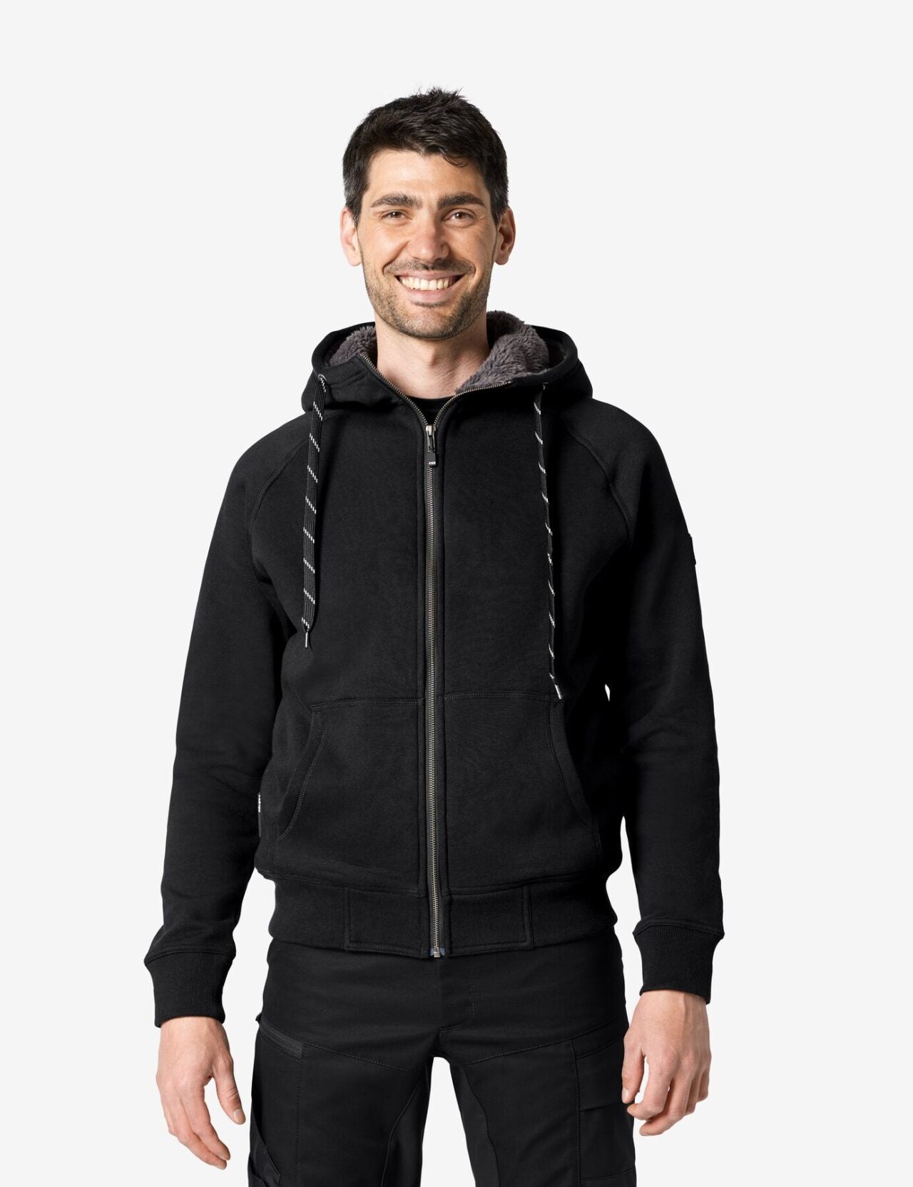 FHB original, JÖRG Sweater-Jacke mit Kapuze und Webpelz