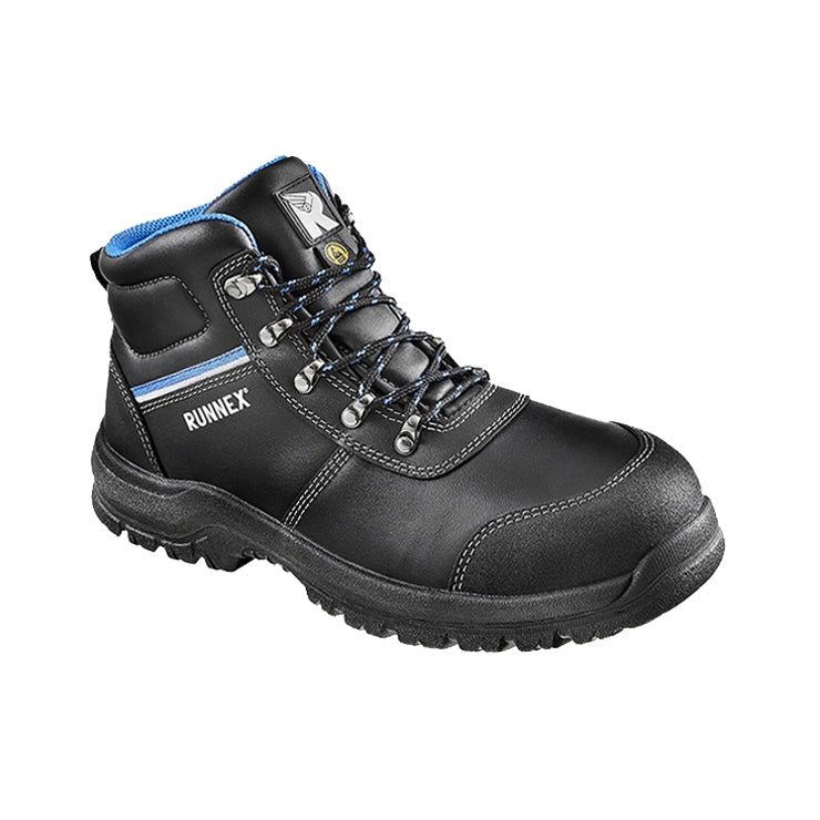 RUNNEX® S3 ESD-Sicherheitsschnürstiefel TeamStar schwarz blau