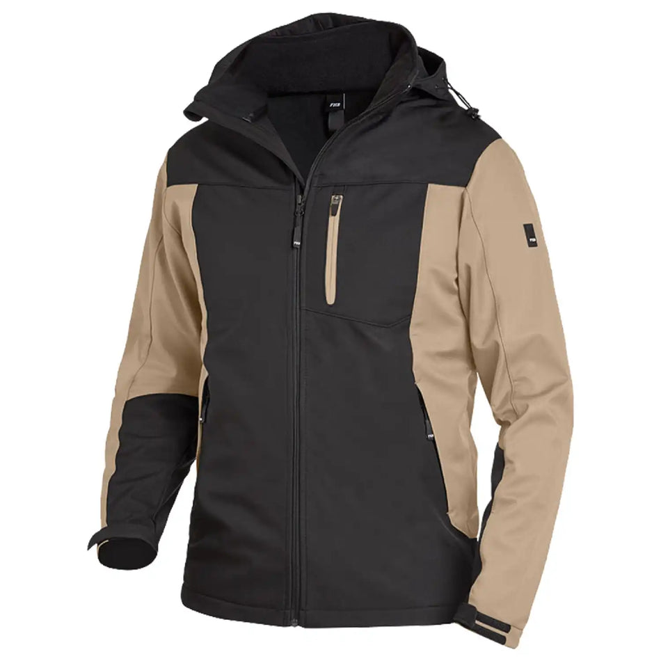 FHB JANNIK Softshelljacke, beige-schwarz