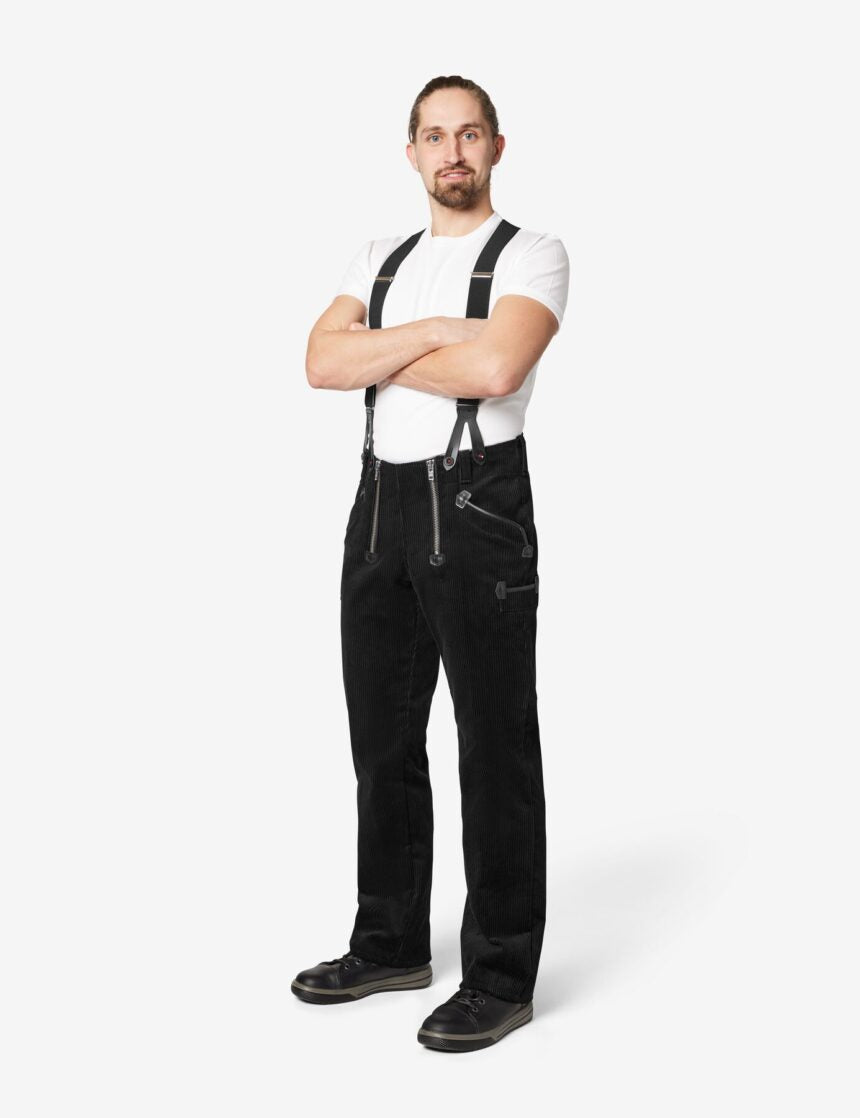 FHB original, BODO Hosenträger Leder-Knopfpatte