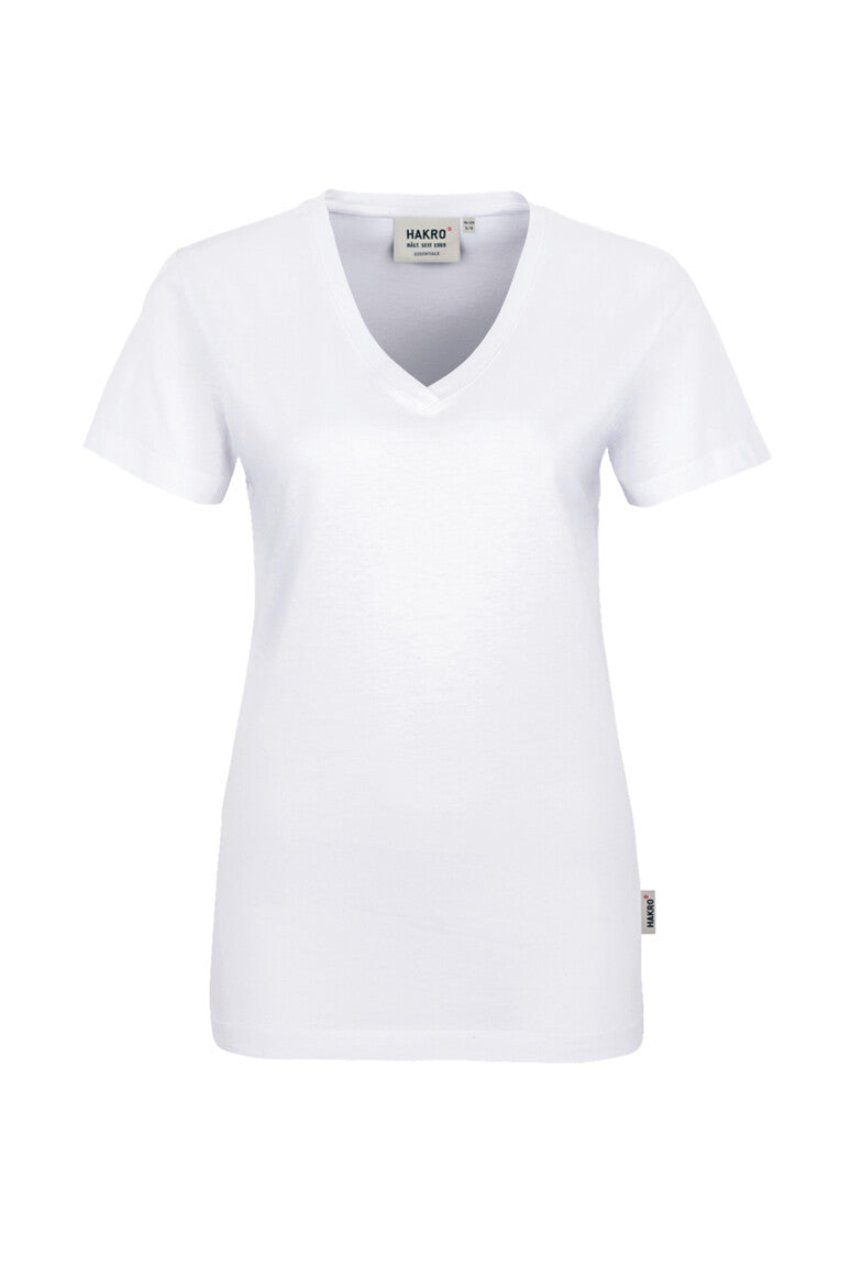 HAKRO Damen V-Shirt Classic - weiß