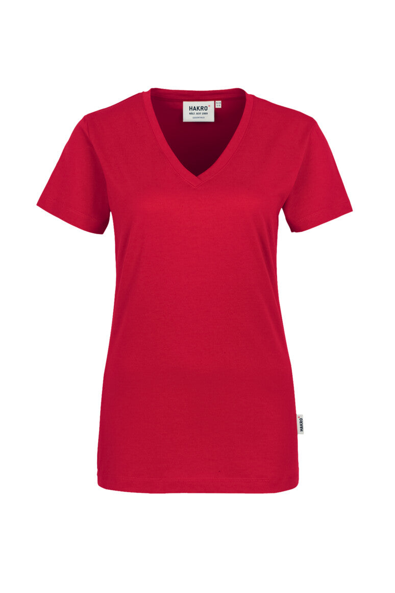 HAKRO Damen V-Shirt Classic - rot