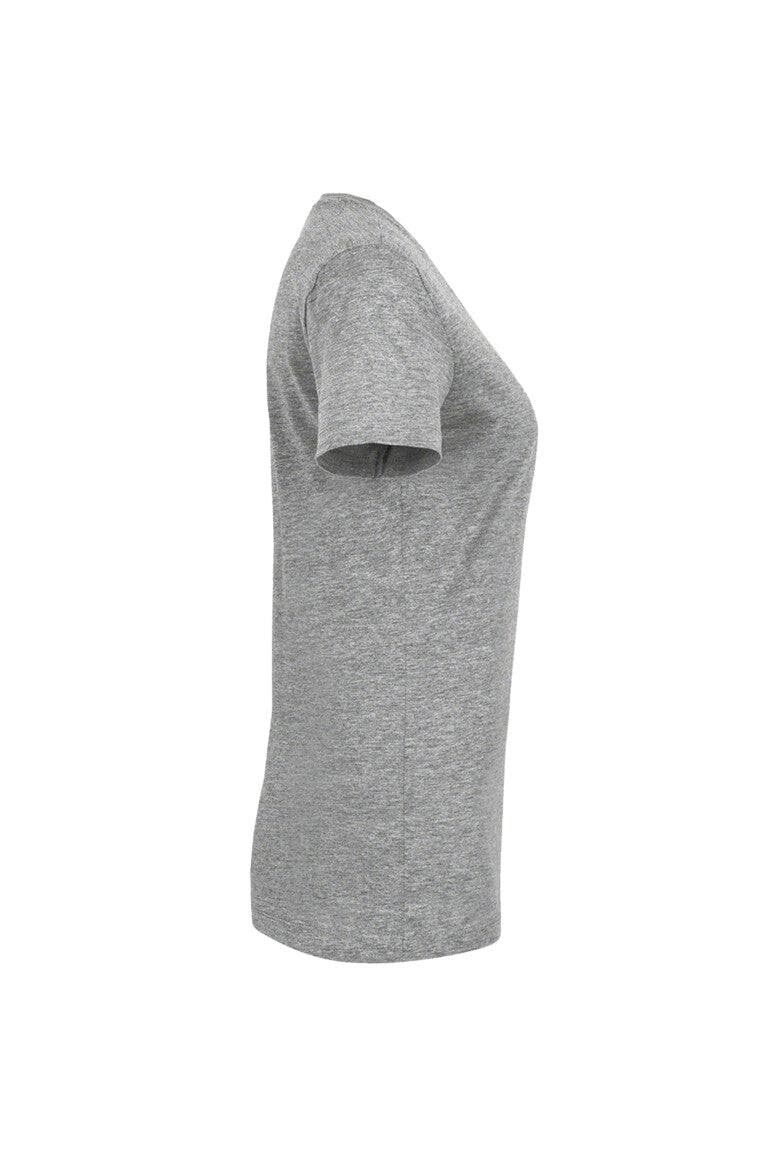 HAKRO Damen V-Shirt Classic - grau meliert