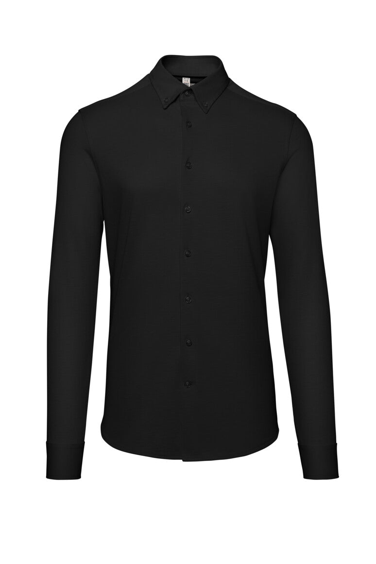 HAKRO Hemd Natural Stretch Regular - schwarz