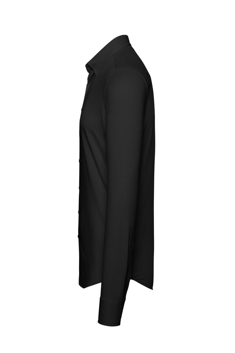 HAKRO Hemd Natural Stretch Regular - schwarz