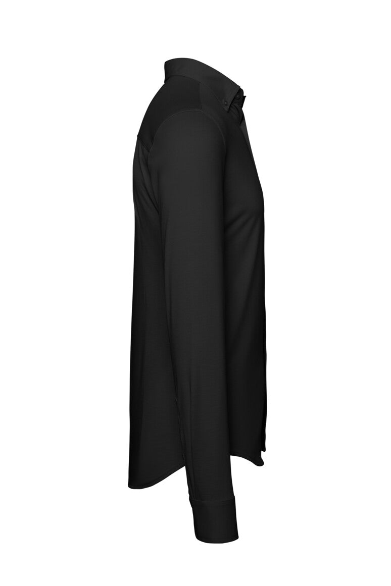HAKRO Hemd Natural Stretch Regular - schwarz