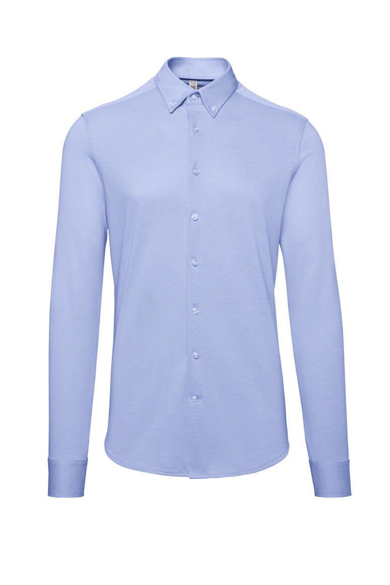 HAKRO Hemd Natural Stretch Regular - ozeanblau