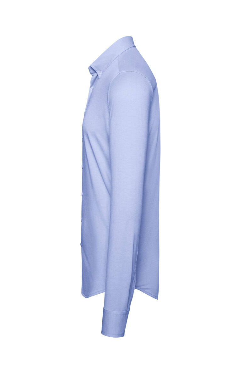 HAKRO Hemd Natural Stretch Regular - ozeanblau