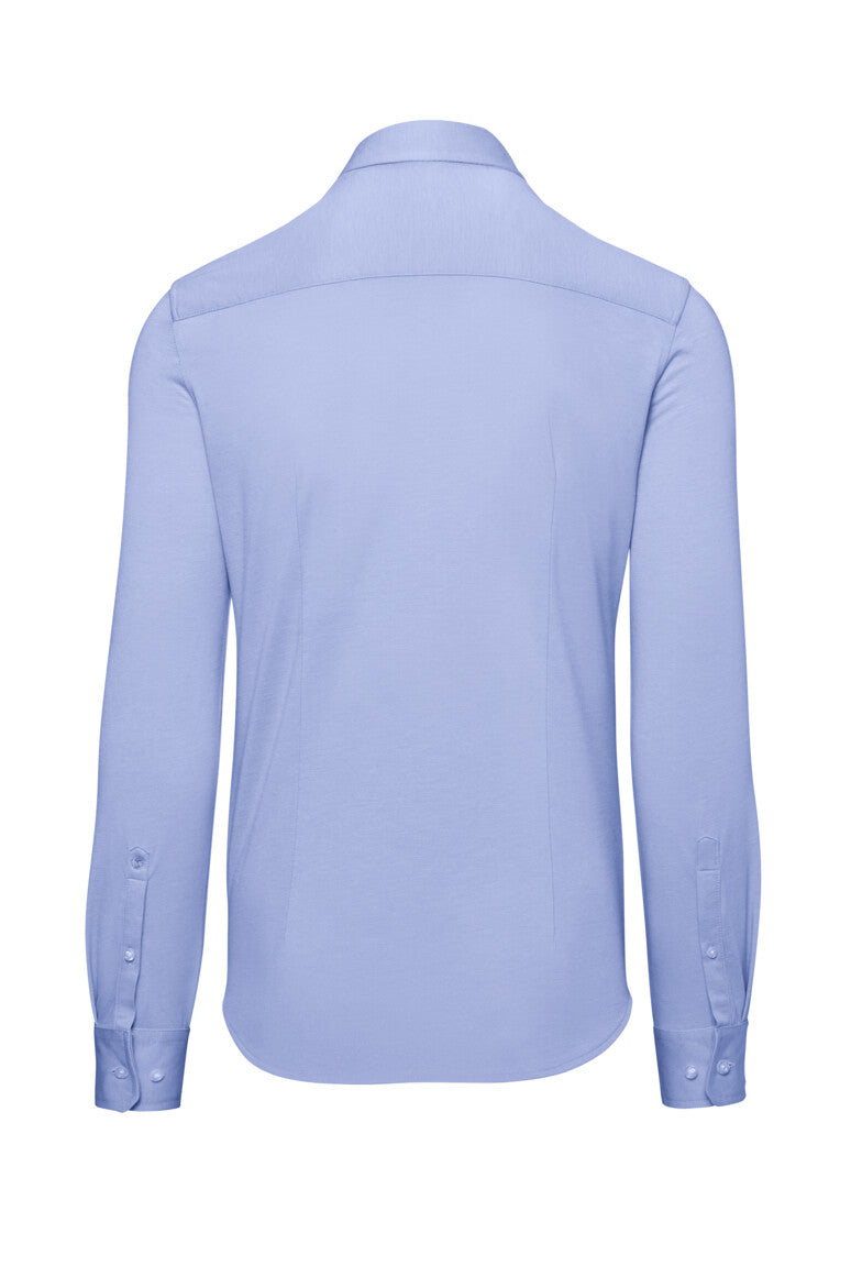 HAKRO Hemd Natural Stretch Regular - ozeanblau