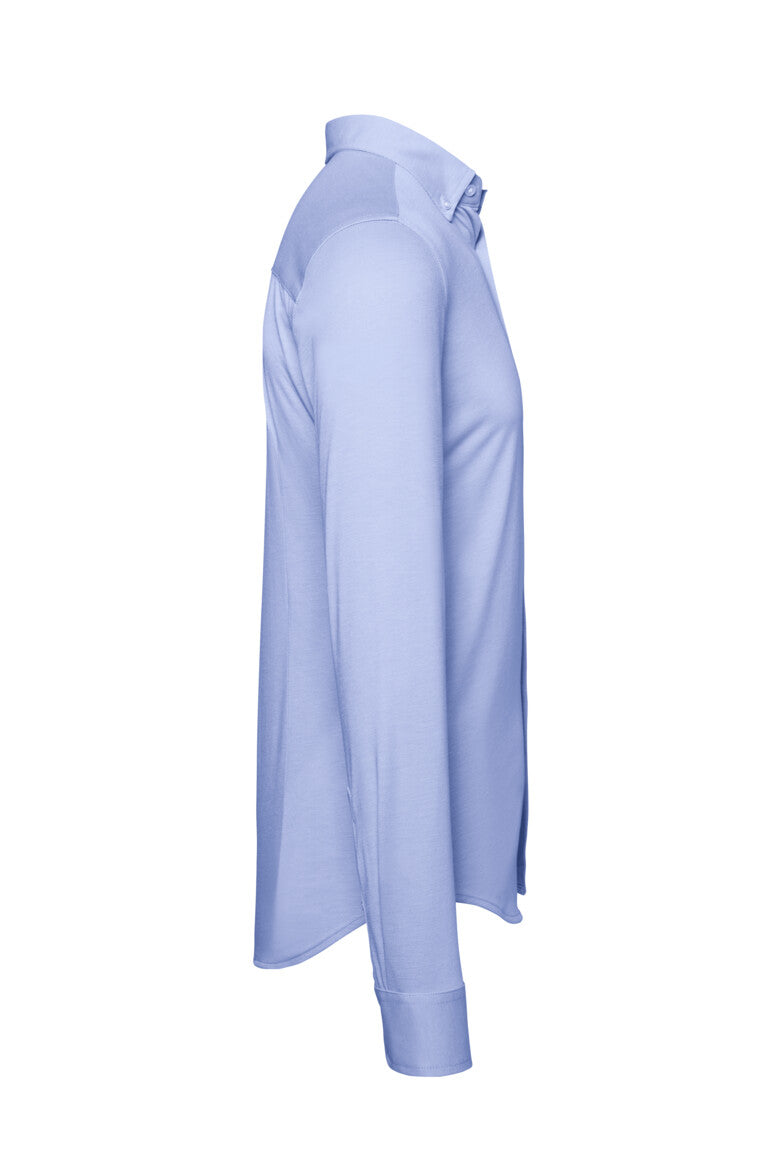 HAKRO Hemd Natural Stretch Regular - ozeanblau