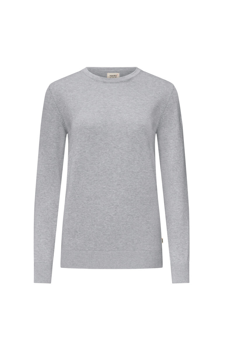 HAKRO Damen Pullover Premium-Baumwolle - grau meliert