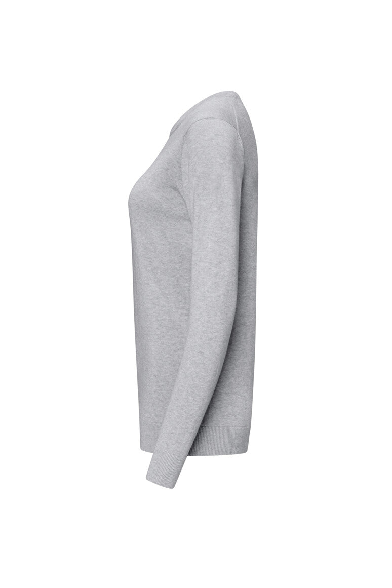 HAKRO Damen Pullover Premium-Baumwolle - grau meliert