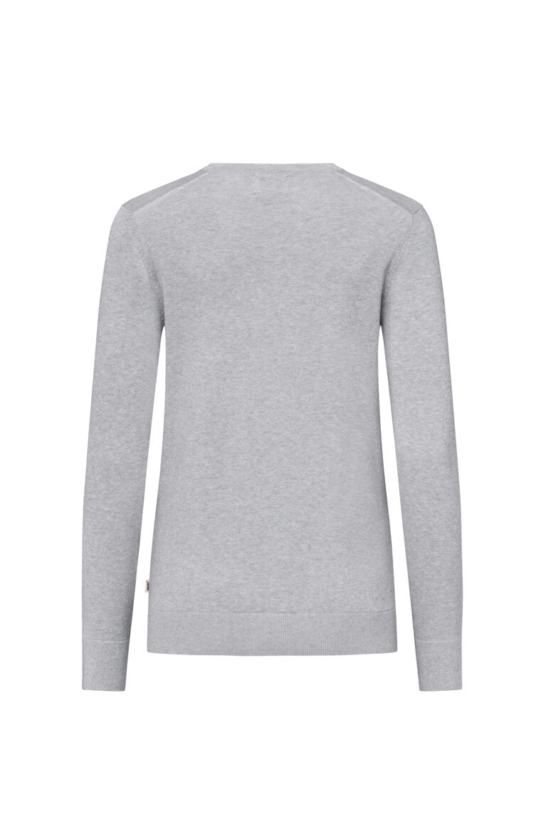 HAKRO Damen Pullover Premium-Baumwolle - grau meliert