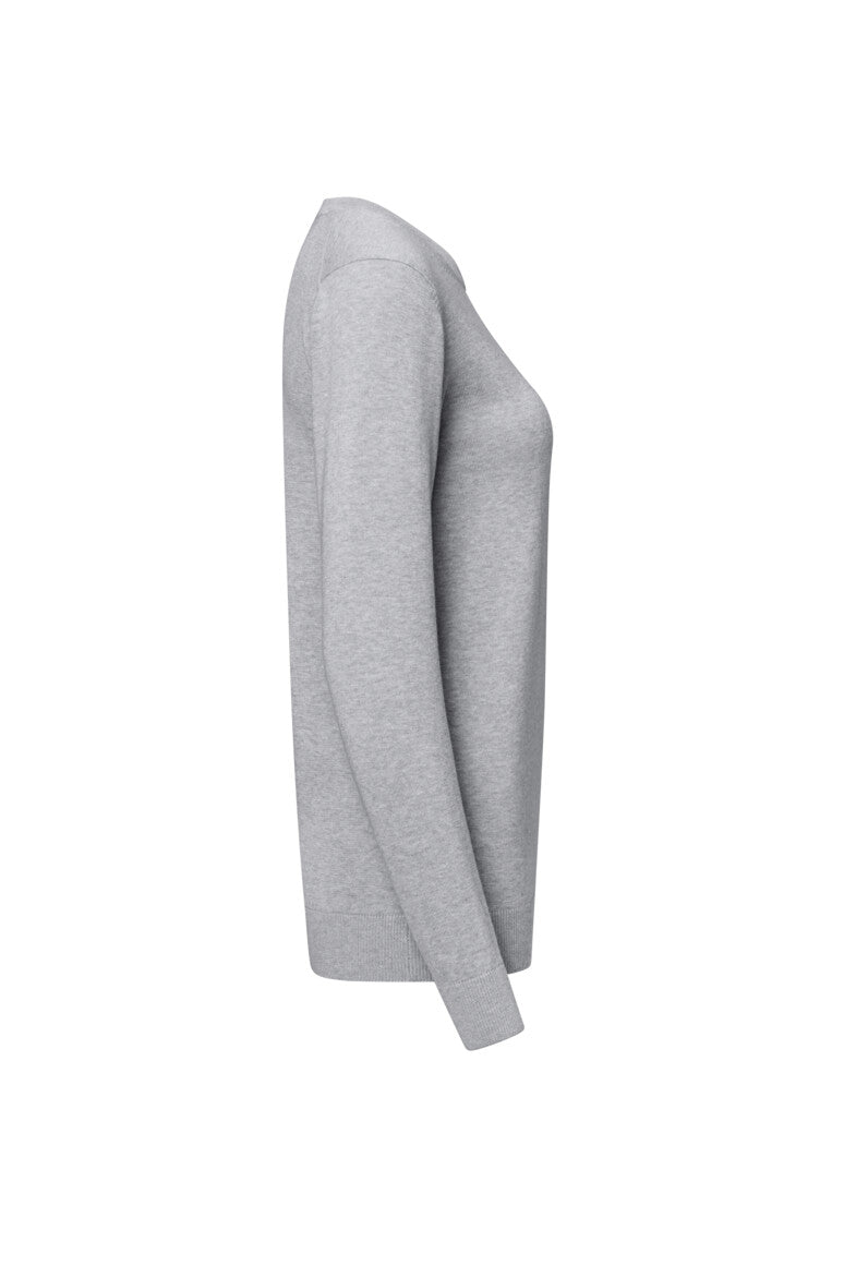 HAKRO Damen Pullover Premium-Baumwolle - grau meliert