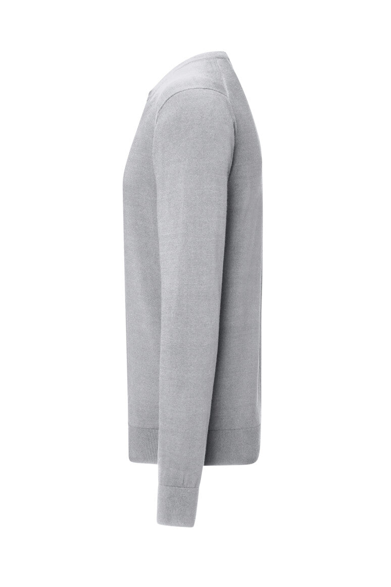 HAKRO Pullover Premium-Baumwolle - grau meliert