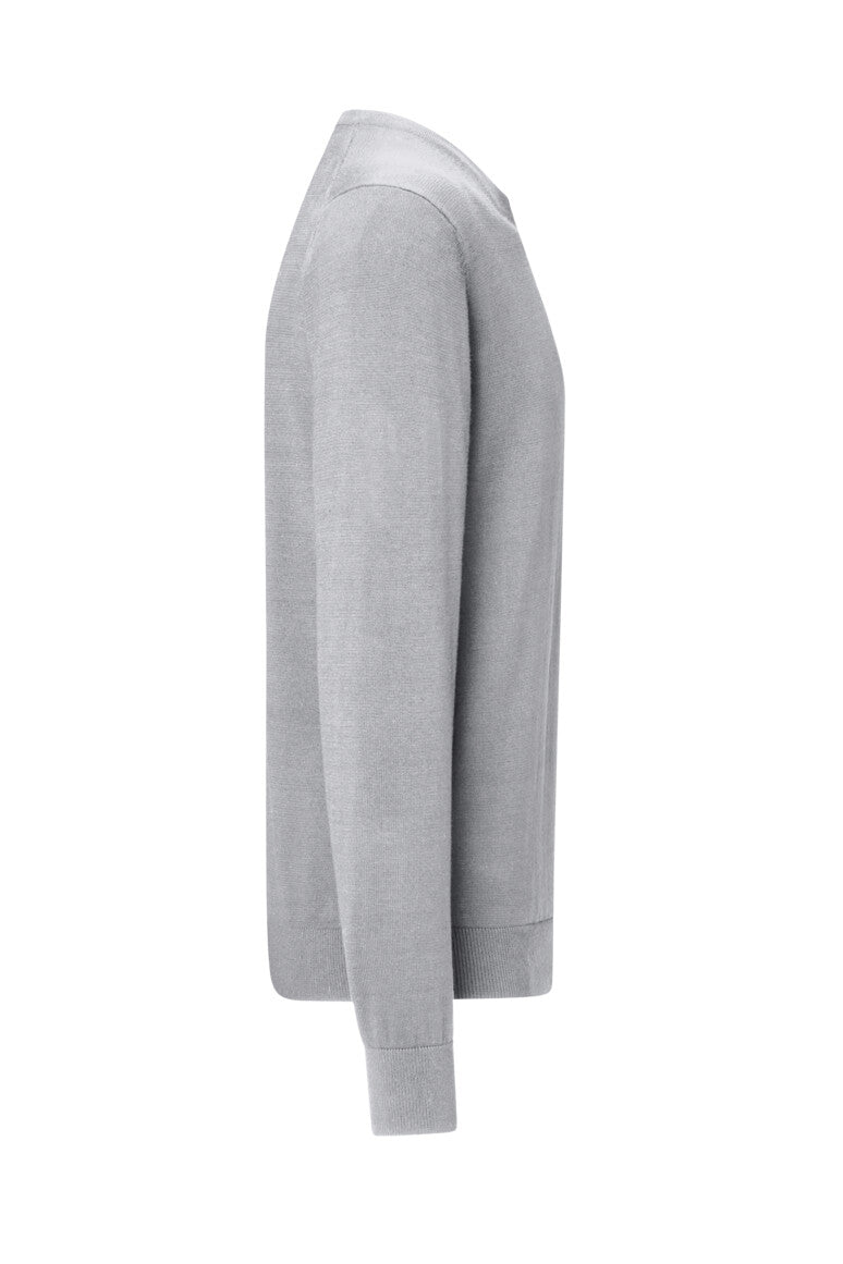 HAKRO Pullover Premium-Baumwolle - grau meliert