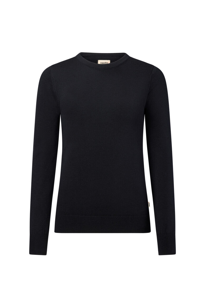 HAKRO Damen Pullover Merino-Wolle - schwarz