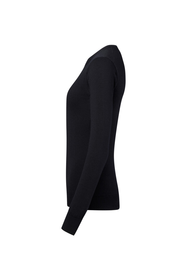 HAKRO Damen Pullover Merino-Wolle - schwarz