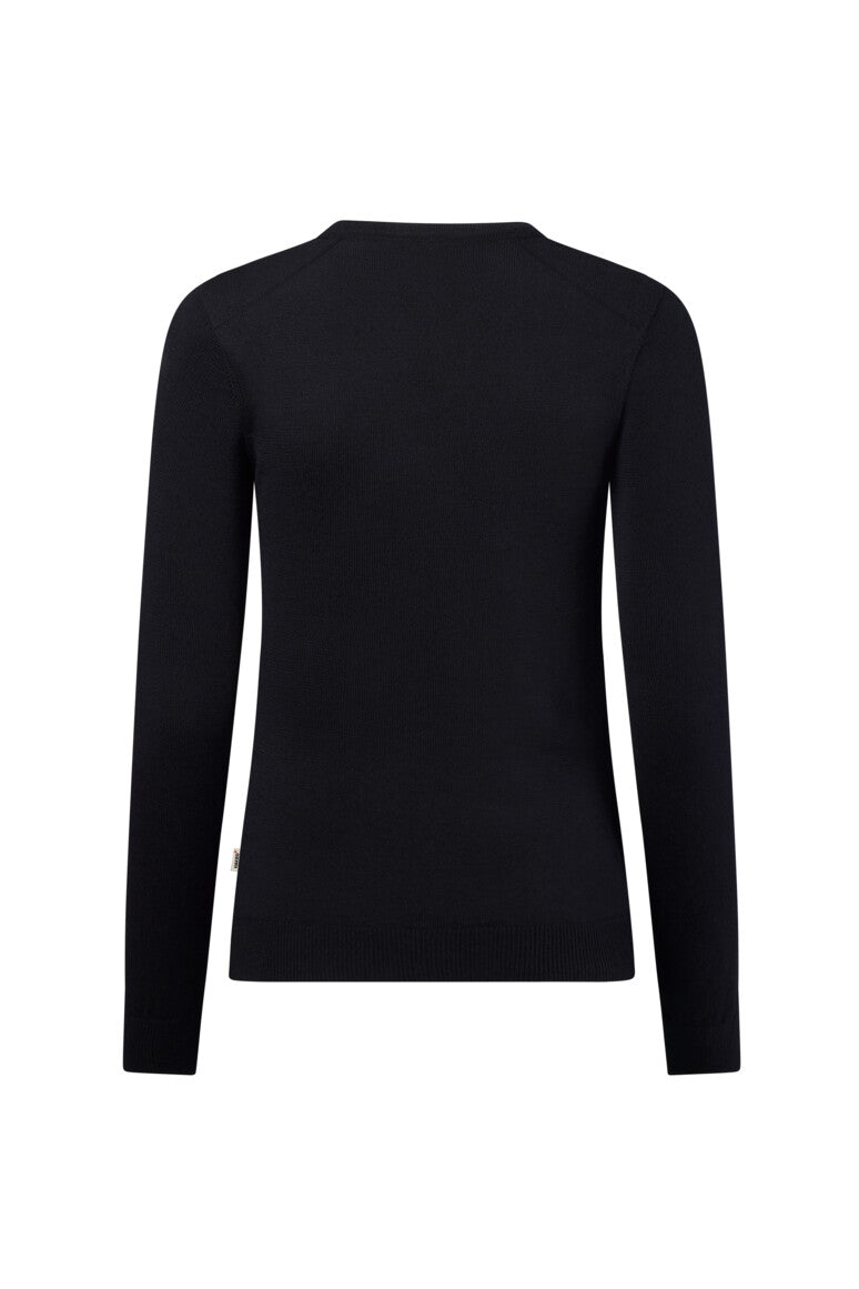 HAKRO Damen Pullover Merino-Wolle - schwarz