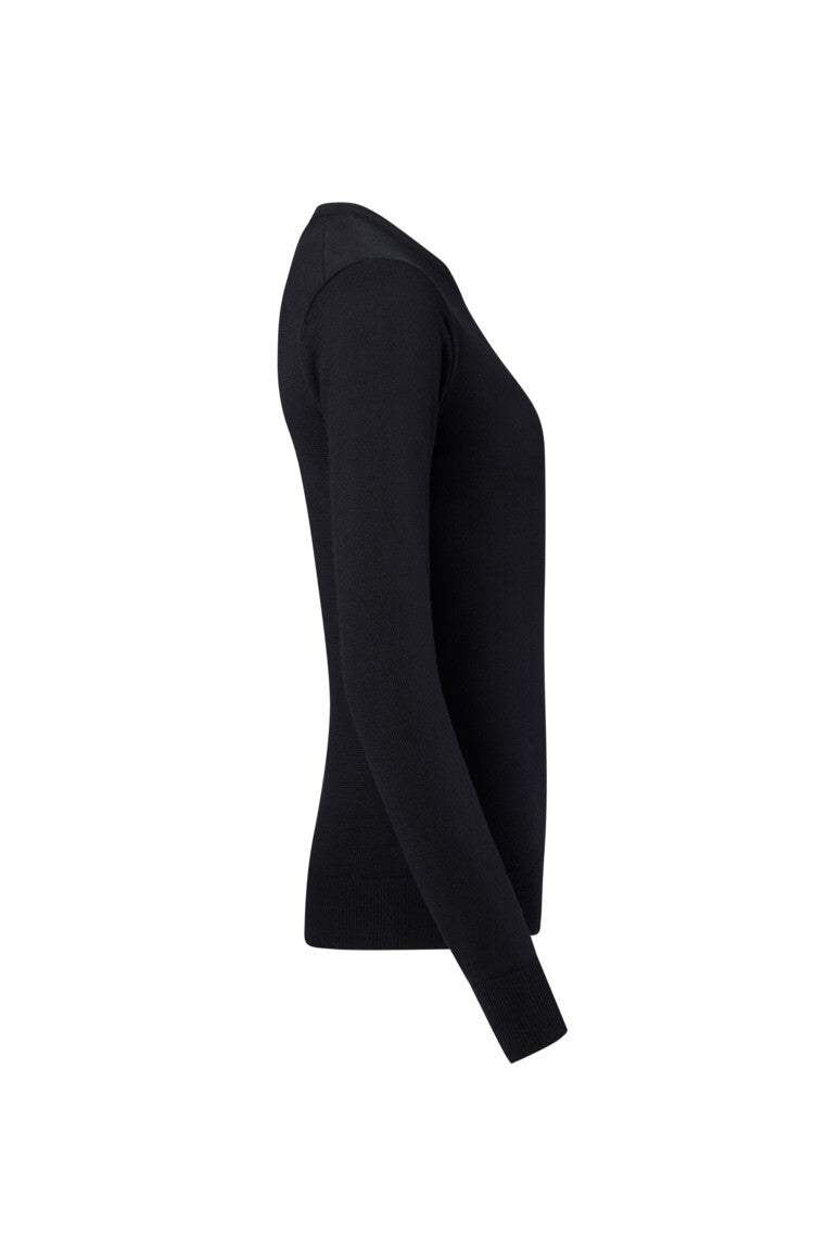 HAKRO Damen Pullover Merino-Wolle - schwarz