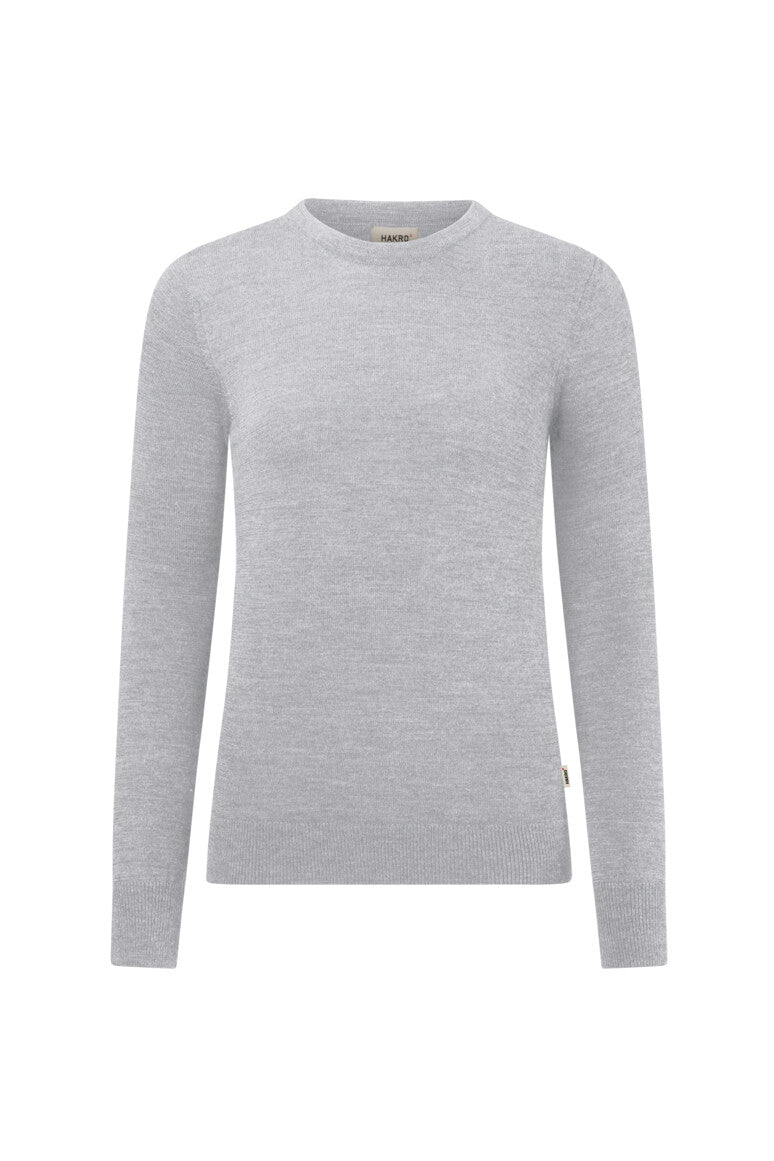 HAKRO Damen Pullover Merino-Wolle - grau meliert