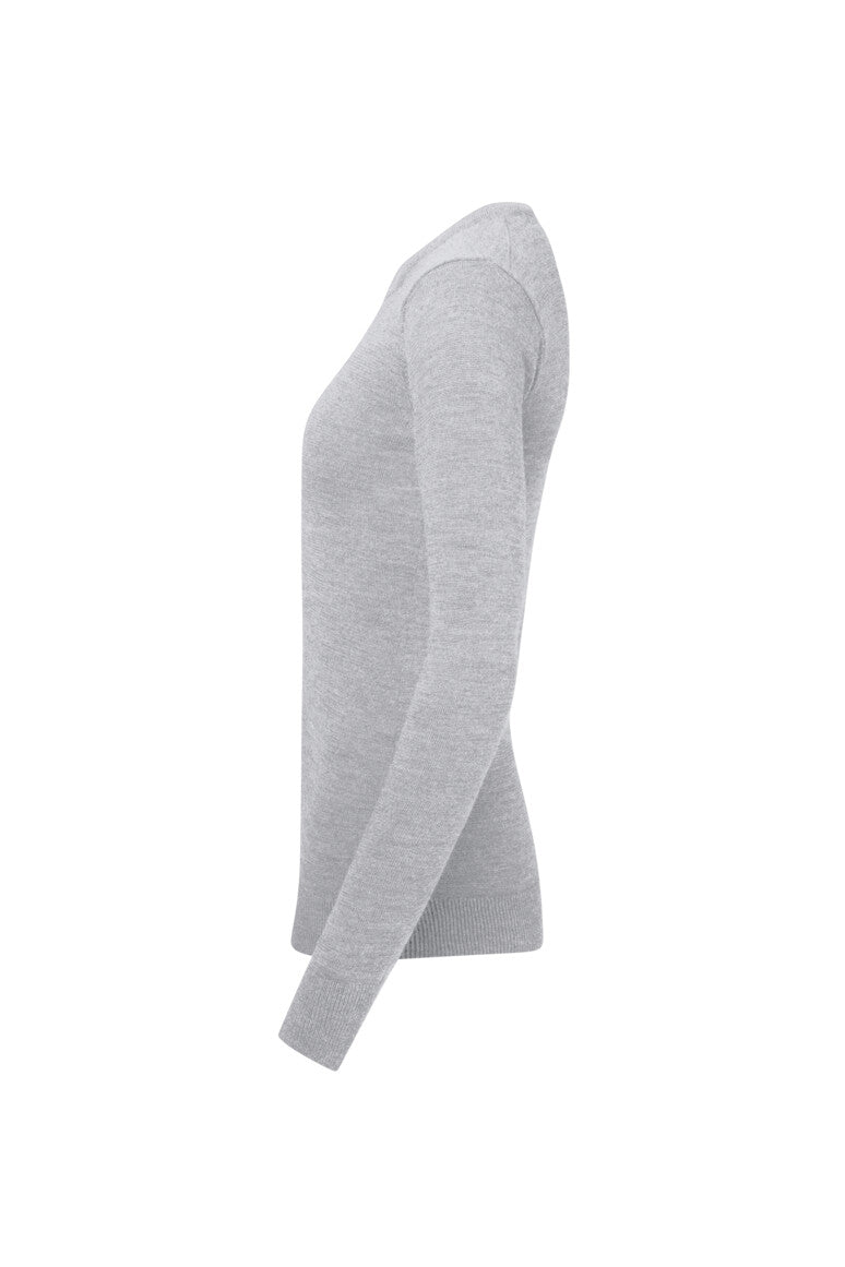 HAKRO Damen Pullover Merino-Wolle - grau meliert
