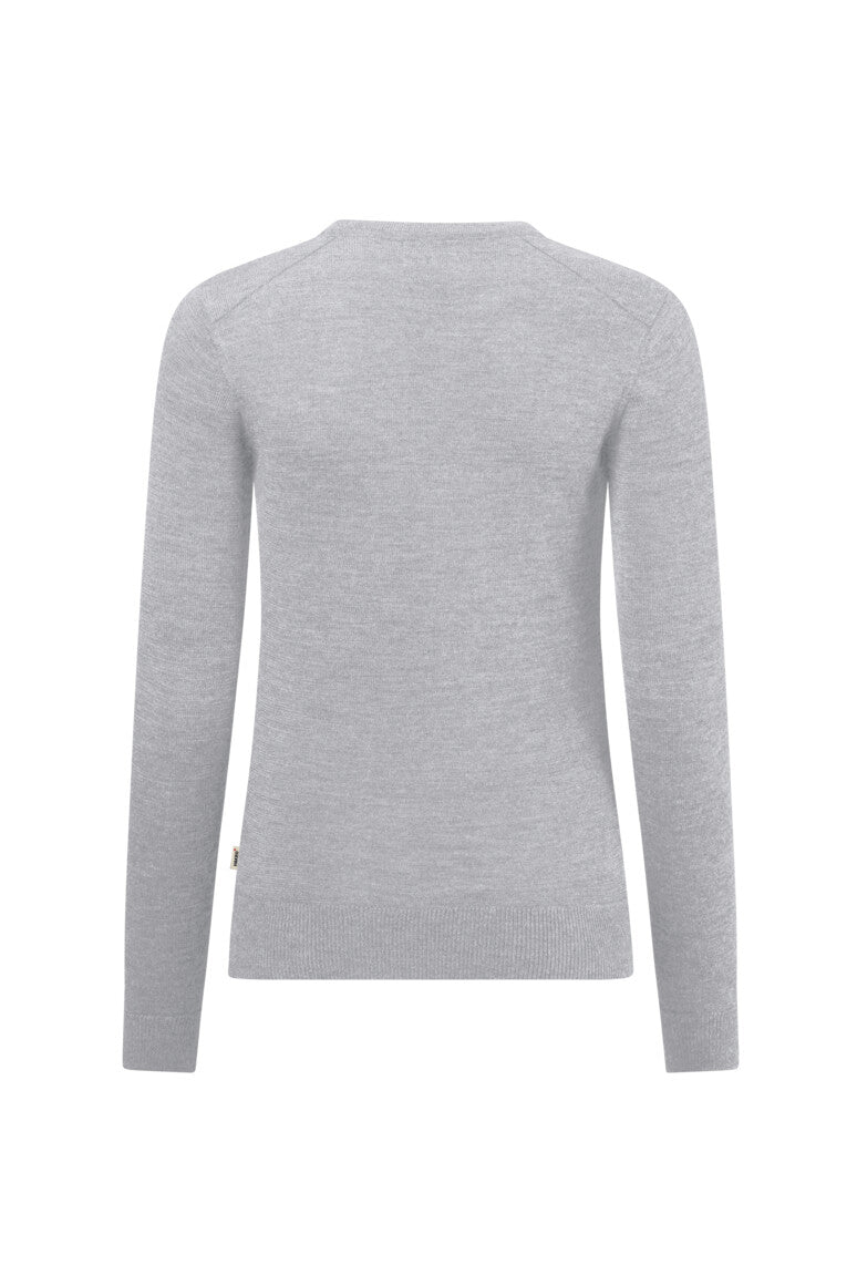 HAKRO Damen Pullover Merino-Wolle - grau meliert