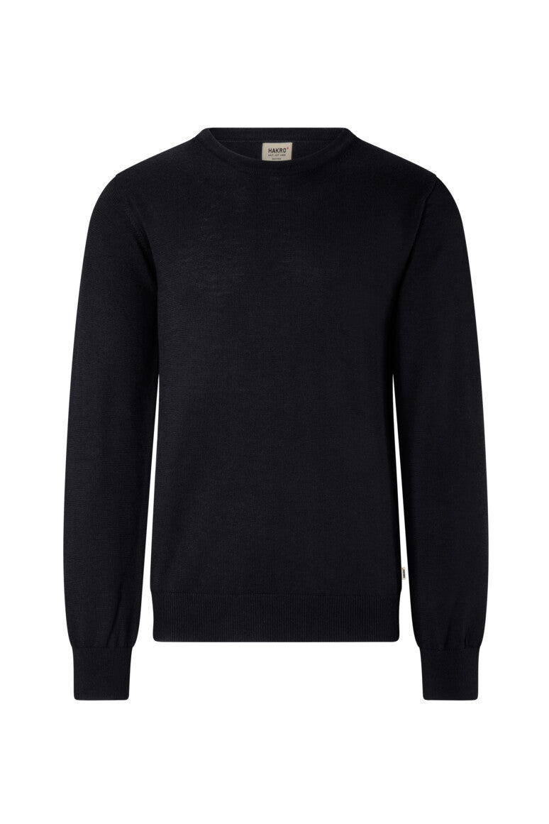 HAKRO Pullover Merino-Wolle - schwarz