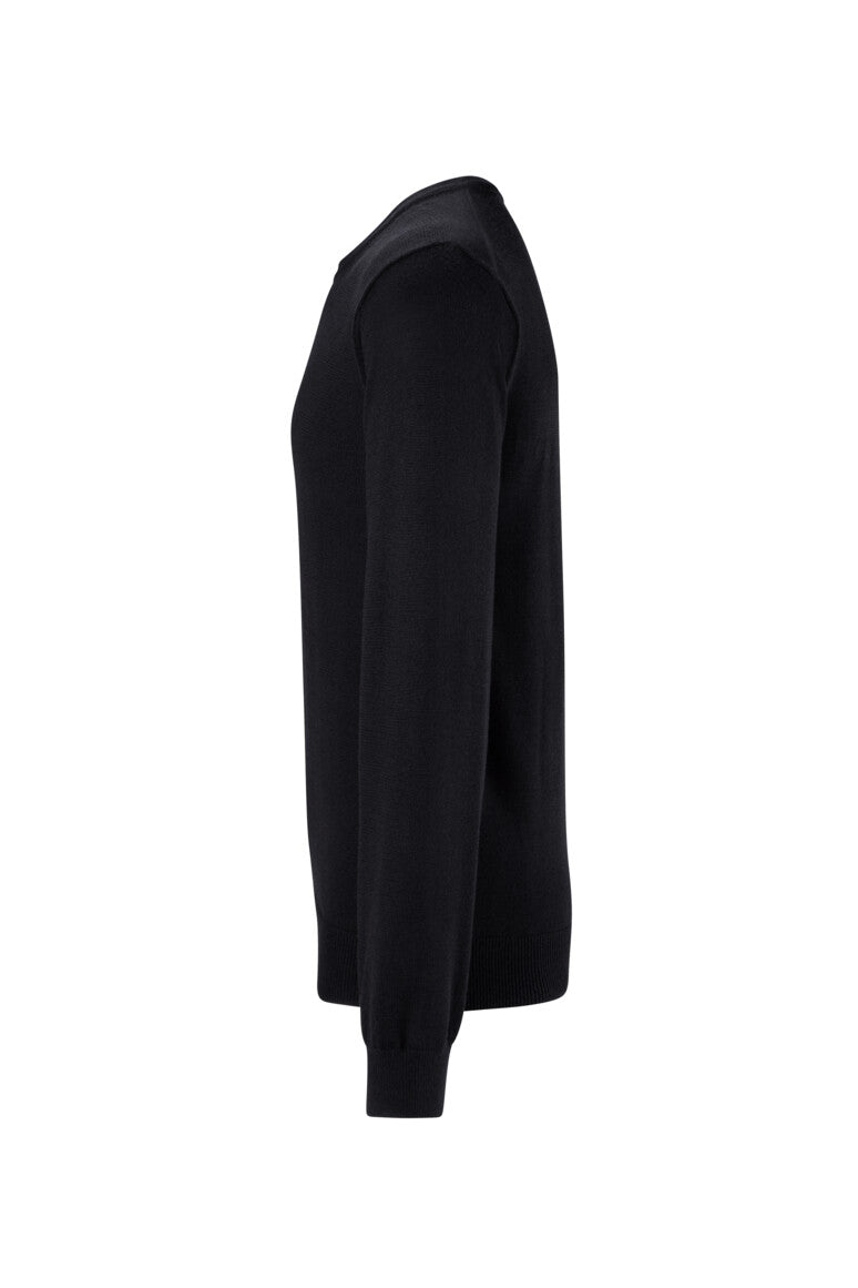 HAKRO Pullover Merino-Wolle - schwarz