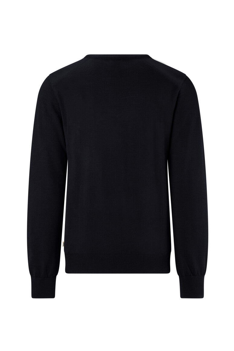 HAKRO Pullover Merino-Wolle - schwarz
