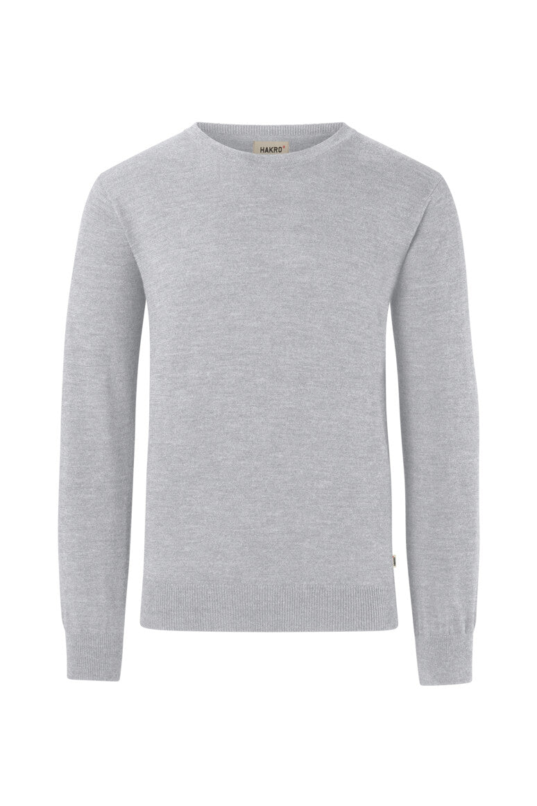 HAKRO Pullover Merino-Wolle - grau meliert