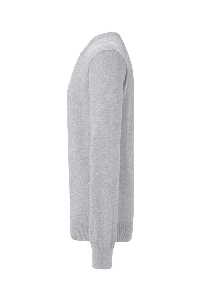 HAKRO Pullover Merino-Wolle - grau meliert