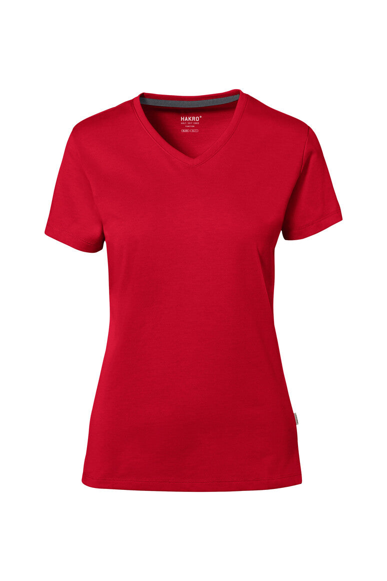 HAKRO COTTON TEC® Damen V-Shirt - rot