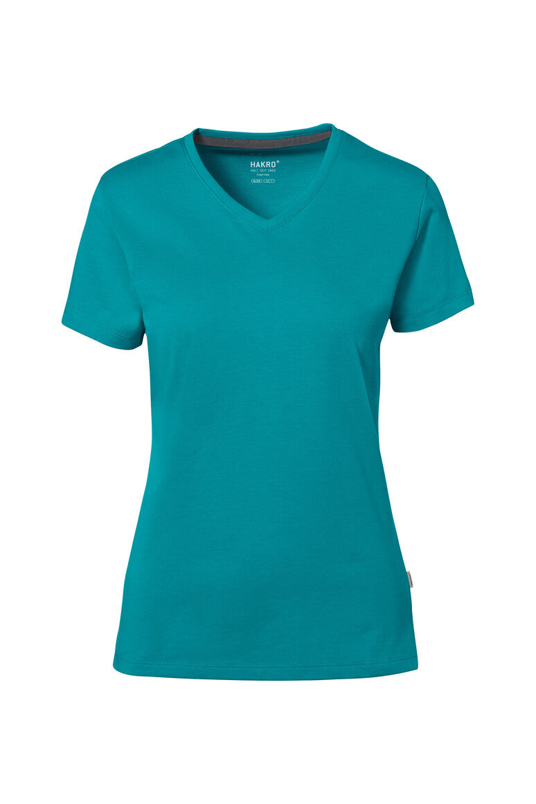 HAKRO COTTON TEC® Damen V-Shirt - smaragd