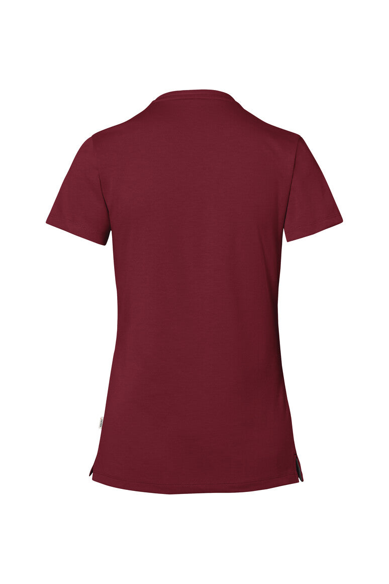 HAKRO COTTON TEC® Damen V-Shirt - weinrot