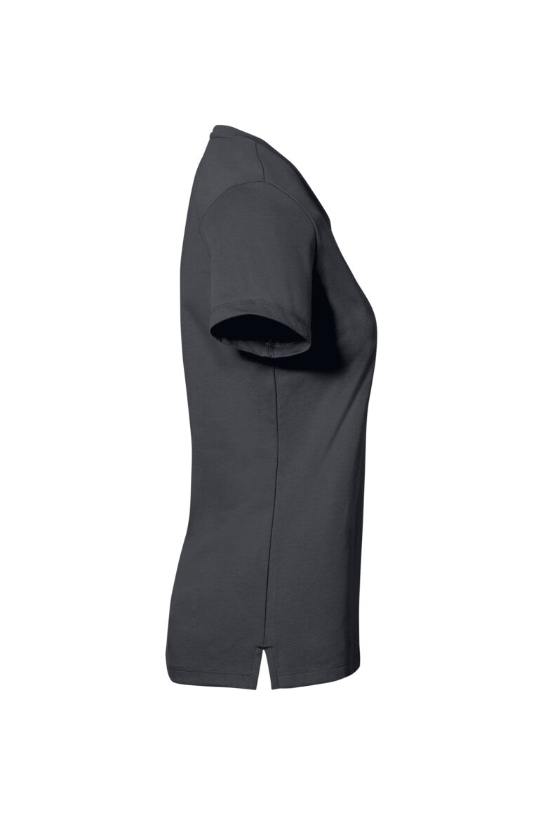 HAKRO COTTON TEC® Damen V-Shirt - karbongrau