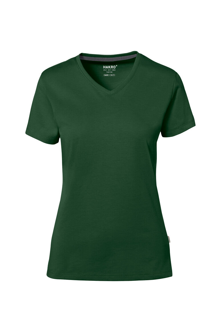 HAKRO COTTON TEC® Damen V-Shirt - tanne