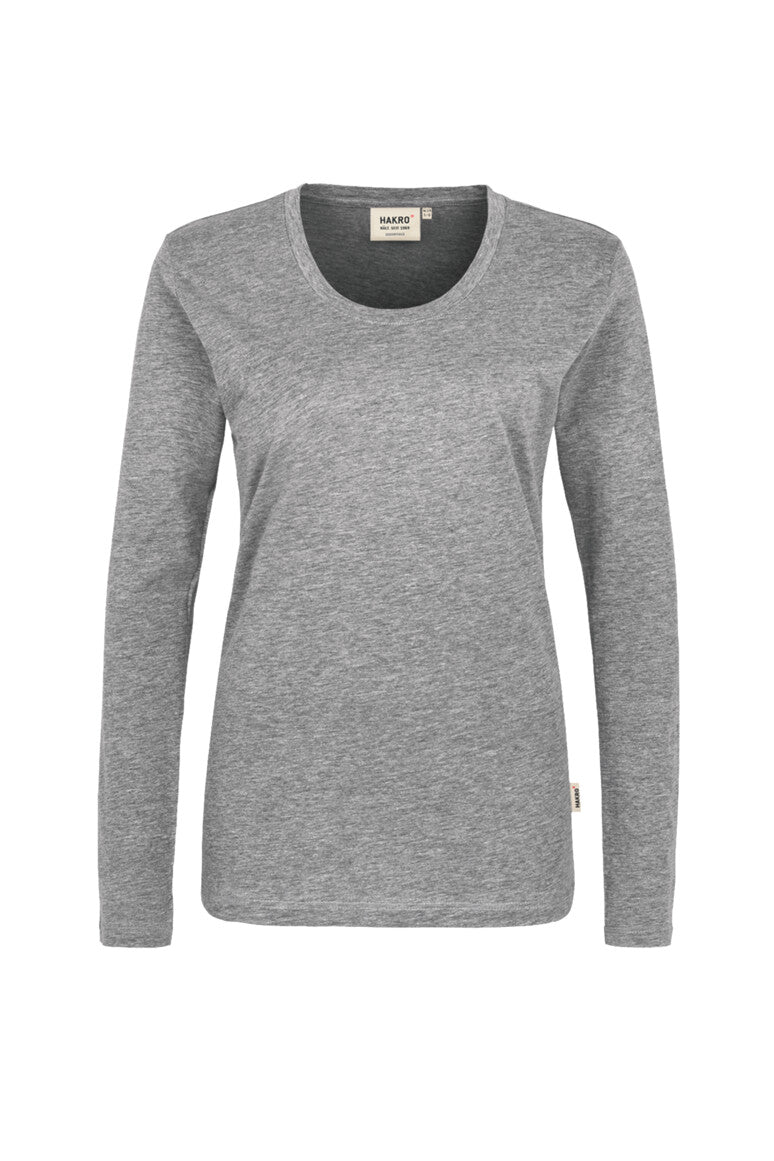 HAKRO Damen Longsleeve Classic 178 grau meliert