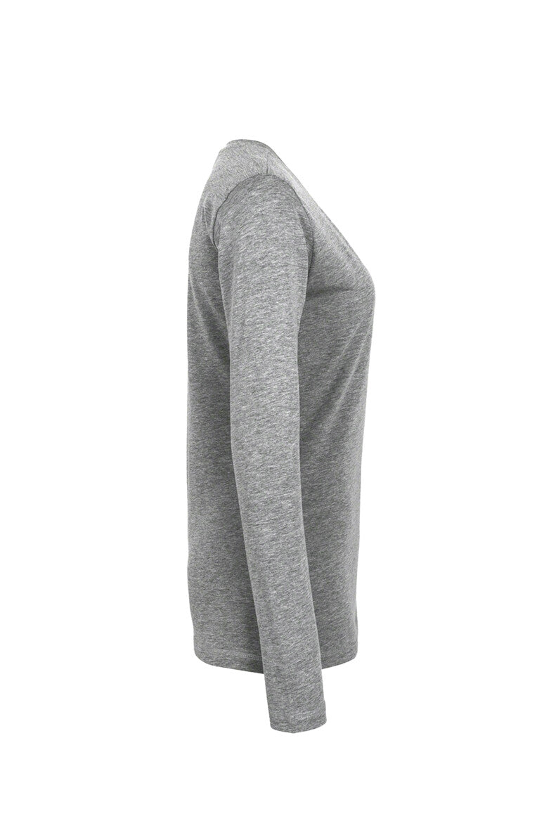 HAKRO Damen Longsleeve Classic - grau meliert