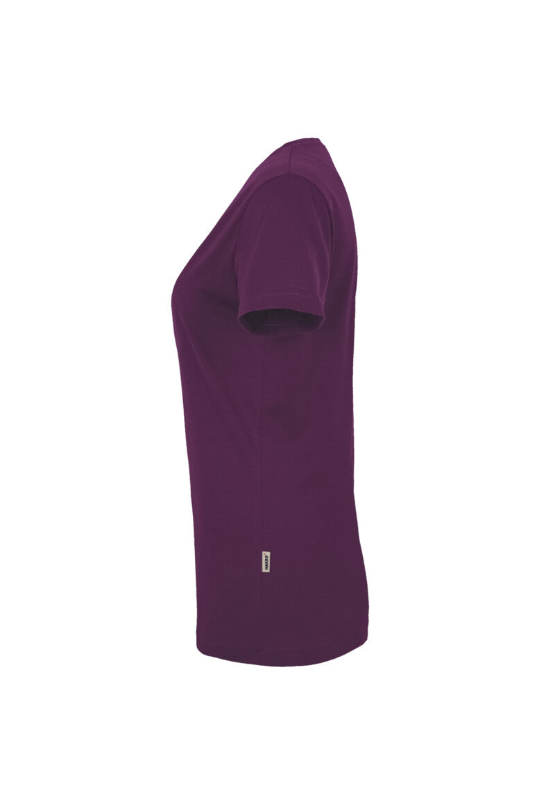 HAKRO Damen V-Shirt MIKRALINAR® - aubergine