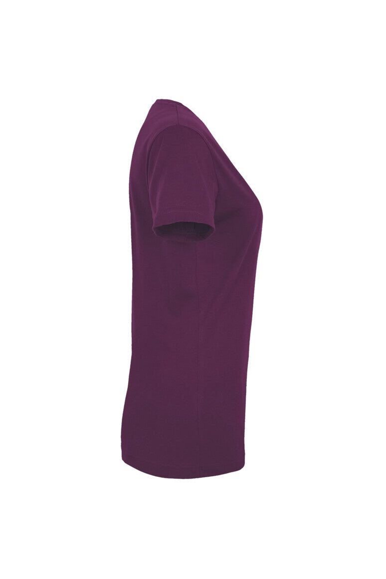 HAKRO Damen V-Shirt MIKRALINAR® - aubergine