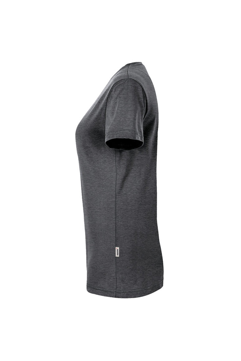HAKRO Damen V-Shirt MIKRALINAR® - anthrazit meliert