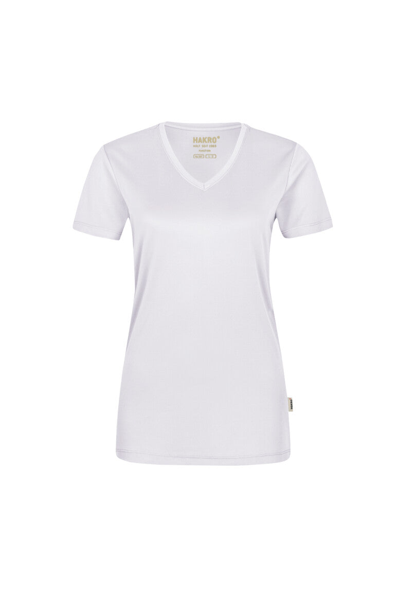 HAKRO Damen V-Shirt COOLMAX® ECO - weiß