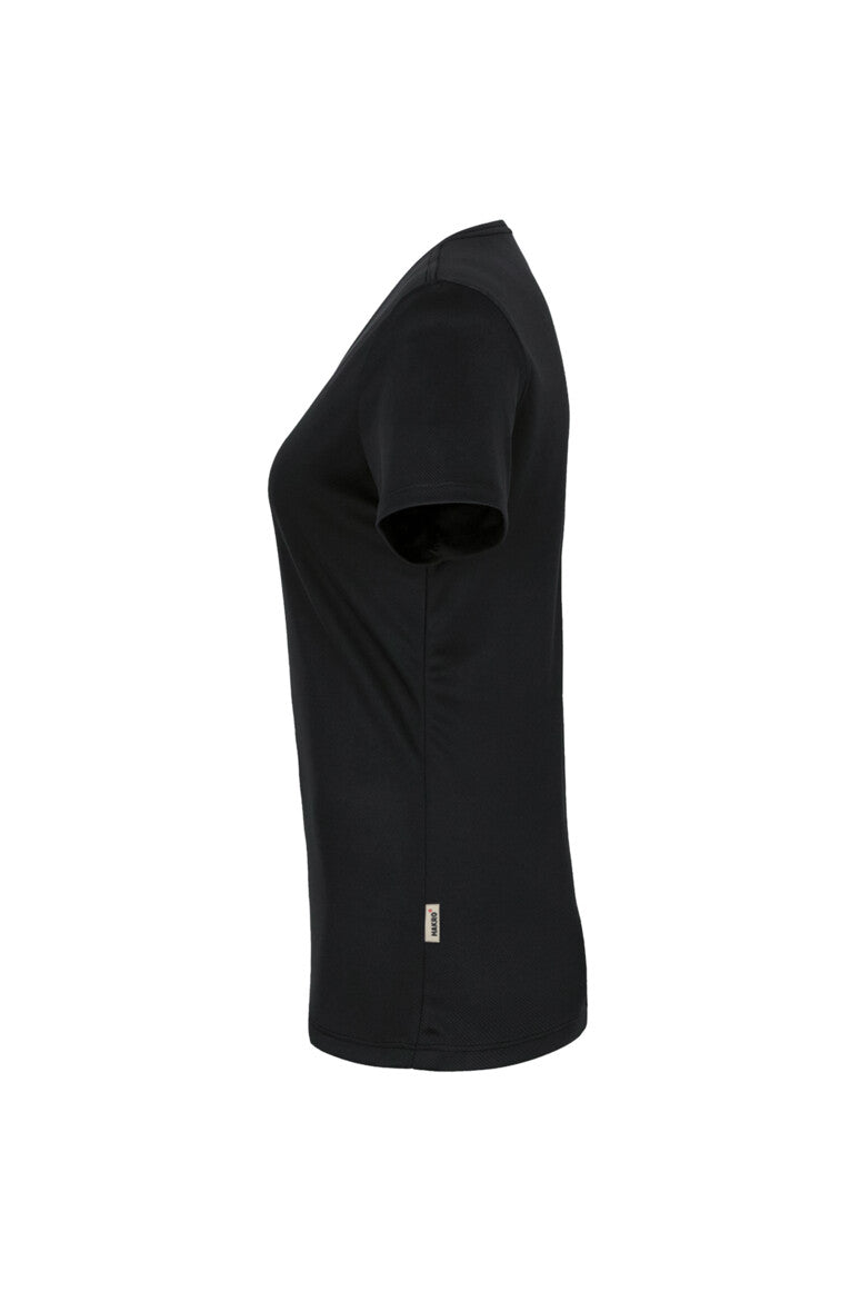HAKRO Damen V-Shirt COOLMAX® ECO - schwarz