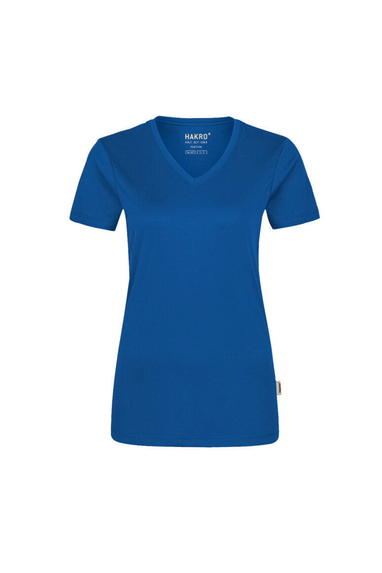 HAKRO Damen V-Shirt COOLMAX® ECO - royalblau