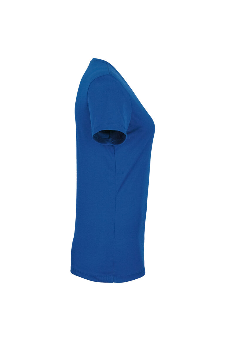 HAKRO Damen V-Shirt COOLMAX® ECO - royalblau